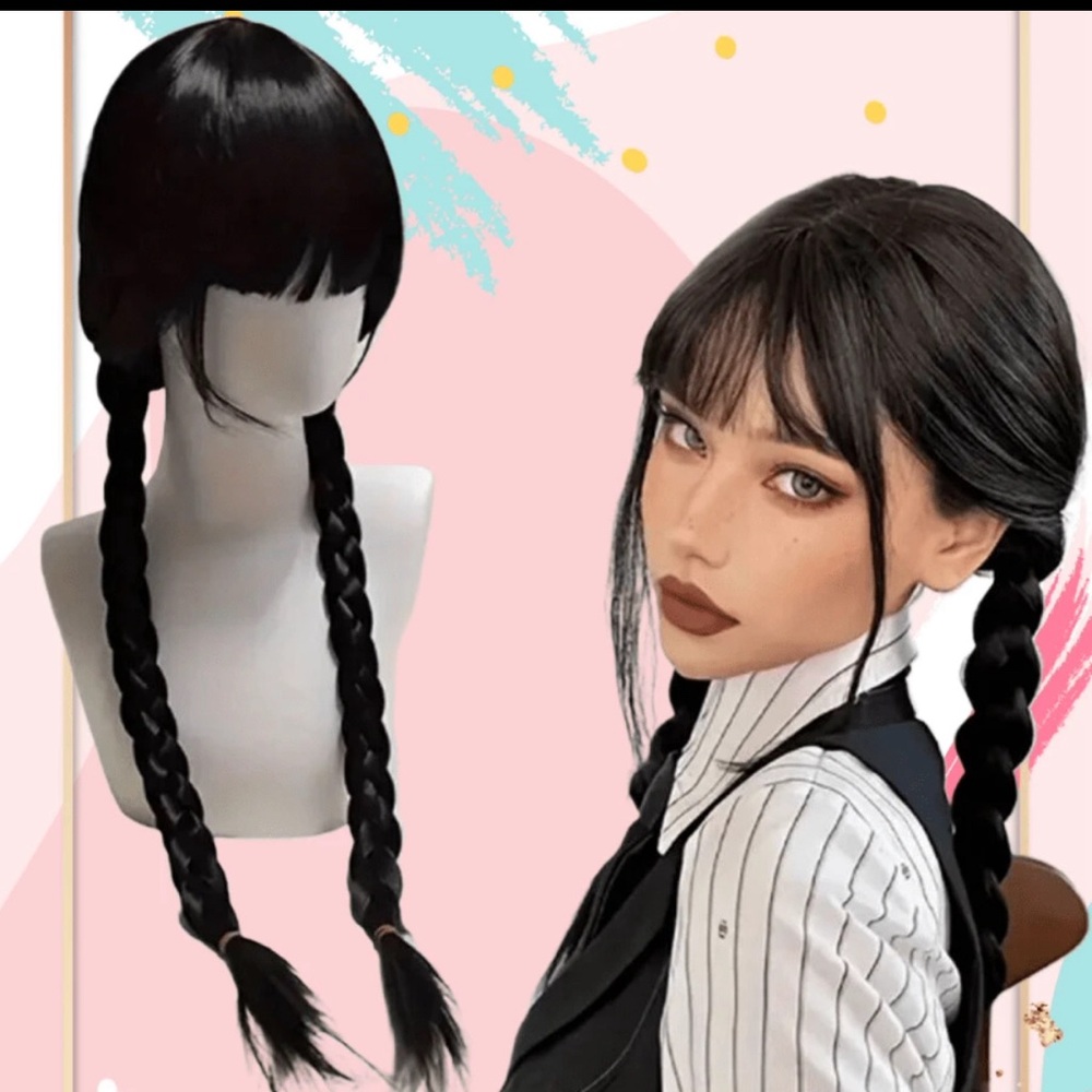 Wednesday Addams Wig Long black braids